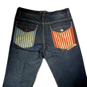 COOGI Jeans  Men's 38 x 32.5  RARE  Vintage  Blue/Red/Gold pocket detail  Baggy